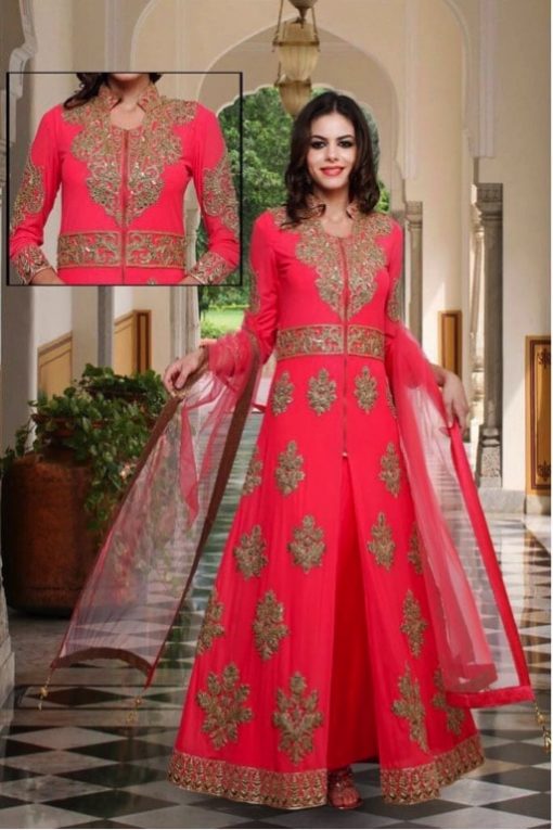 Coral Stitched Crepe Bridal